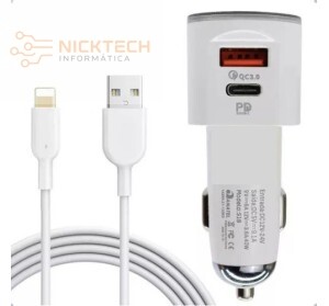 CARREGADOR VEICULAR IOS - USB/TIPOC  48W H'MASTON S18-2