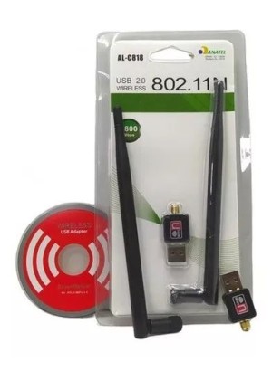 ADAPTADOR WIFI COM ANTENA USB 2.0 WIRELESS 802.IIN (R#)