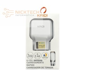 CARREGADOR RAPIDO KAIDI KD-605C TIPO C 2USB 2.4A