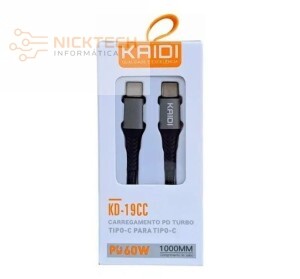 CABO TIPO C X TIPO C KAIDI TURBO KD-19CC 60W (R#)