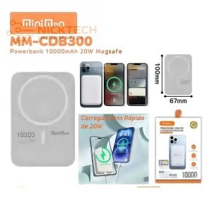POWERBANK SEM FIO CARREGADOR MAGNETICO 10000MAH 20W MM-CDB300 MINIMEN (R#)