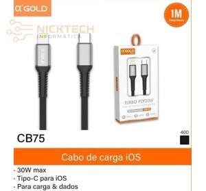 CABO IPHONE X TIPO C PD30W CB75 (R#)