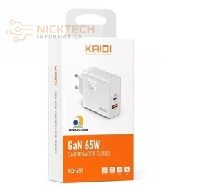TOMADA CARREGADOR KAIDI  KD-681 65W TURBO (R#)