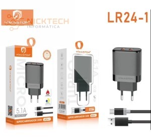 CARREGADOR V8 2USB 5.1A LR24-1 (R#)