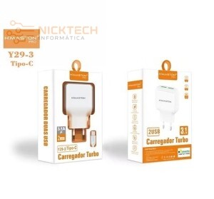 CARREGADOR TIPO C 3.1A 2USB Y29-3 (R#)