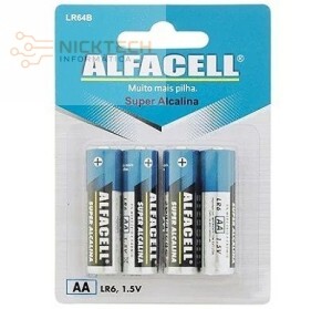 PILHA AA ALFACELL C/4 UNIDADES (R#)