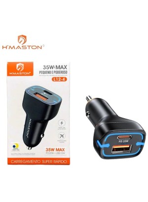 CARREGADOR VEICULAR L12-4 PD 25W FONTE+USB-C 15W (R#)