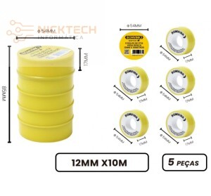 5 ROLOS DE FITA VEDA ROSCA BOM-1335 (R#)