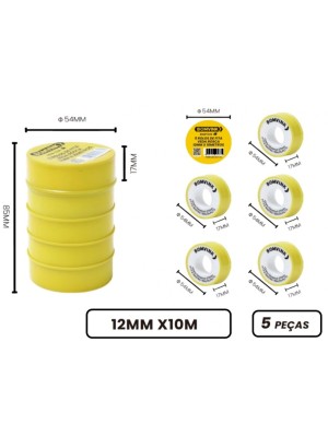 5 ROLOS DE FITA VEDA ROSCA BOM-1335 (R#)