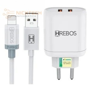 CARREGADOR TURBO 2USB IOS HS-66I (R#)
