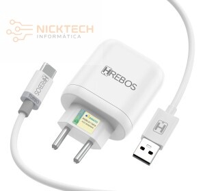 CARREGADOR TURBO 2USB TIPO C HS-66C (R#)