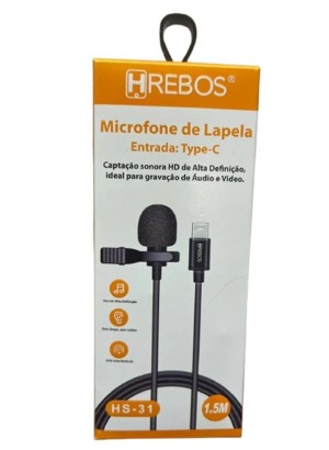 MICROFONE DE LAPELA TIPO C HS-31 (R#)