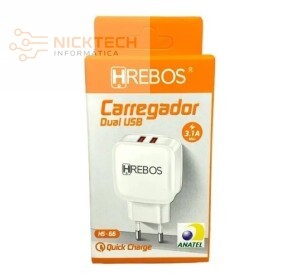 CARREGADOR FONTE 2USB 3.1A HS-66 (R#)
