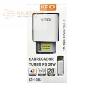 CARREGADOR TURBO TIPO C PARA TIPO C KD-108C (R#)
