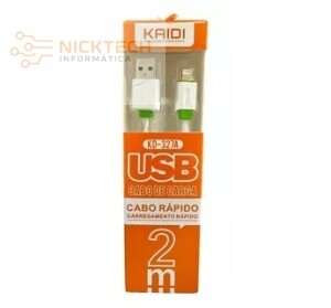 CABO USB PARA IPHONE KAIDI KD-327A 2M (R#)