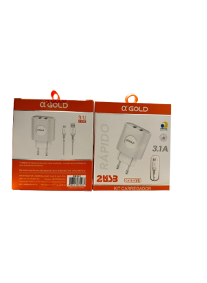 CARREGADOR AGOLD CA18-1/V8 2 USB 3.1A