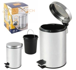 LIXEIRA INOX 3LTS COM BALDE PLASTICO