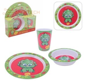 Kit de Refeição Infantil com 3 peças - Menino Dinossauro Samigo